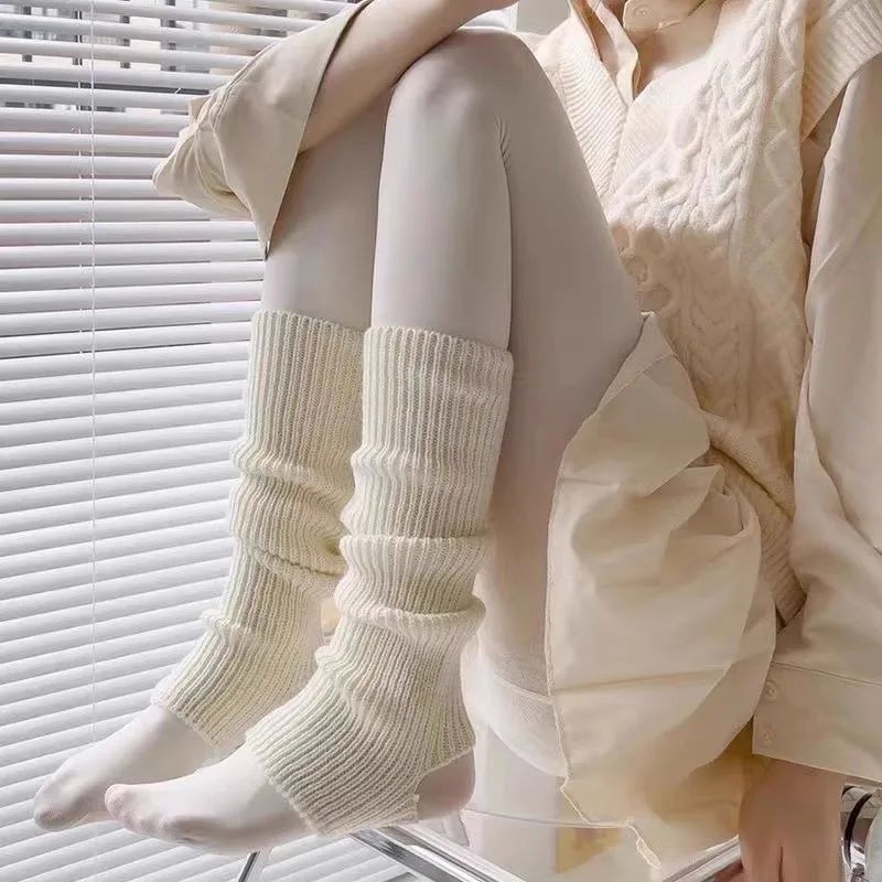 1/2pair Lolita Long Socks for Women Leg Warmers Knitted Stoc - 图1