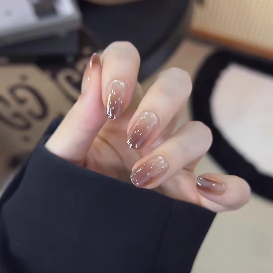 【焦糖可可酱】秋冬棕色极光镜面显白高级感渐变猫眼纯手工穿戴甲,淘宝优惠券,粉丝福利购,淘宝优惠卷