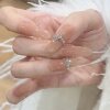 2026 hot style ring with diamonds, sparkling and clear manicure
