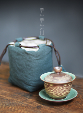 加厚抽绳茶壶收纳布袋