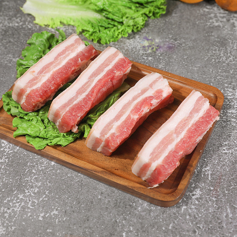 新鲜生鲜土猪肉速冻现杀4斤五花肉 密心生猪肉