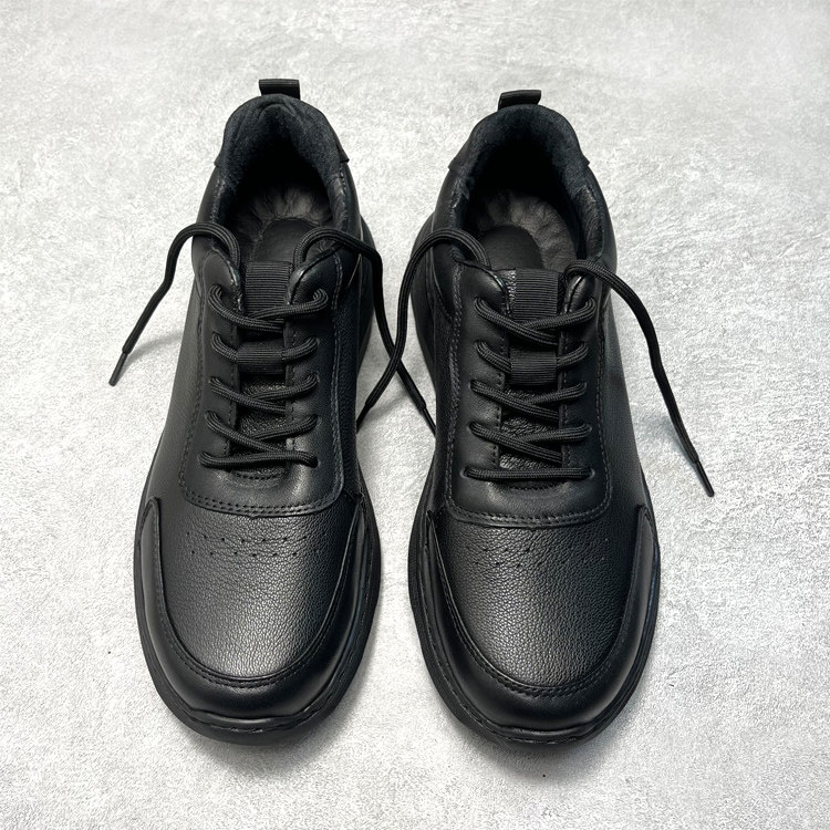 商务通勤运动休闲皮鞋男黑色宽头真皮男鞋厚底减震轻便老爹鞋冬季,淘宝优惠券,粉丝福利购,淘宝优惠卷