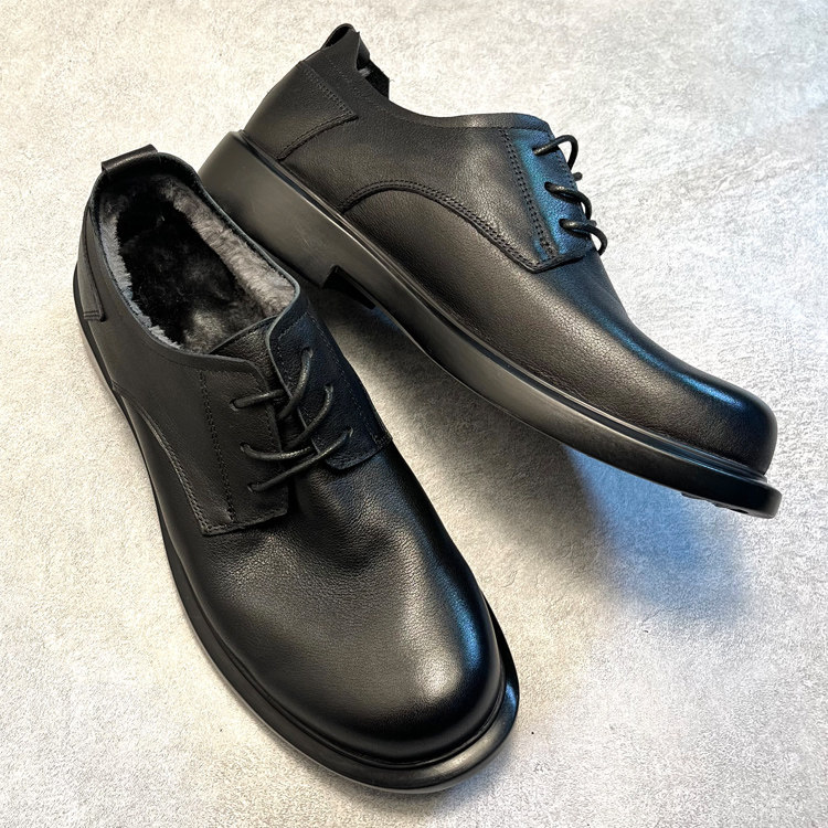 冬季皮鞋男士真皮大头德比鞋通勤上班工装商务休闲鞋加绒保暖棉鞋,淘宝优惠券,粉丝福利购,淘宝优惠卷