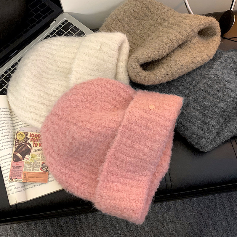 Charn Kiond 日本设计师联名款灰色护耳毛线帽毛绒百搭包头冷帽潮,淘宝优惠券,粉丝福利购,淘宝优惠卷