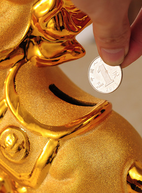 马到成功十二生肖陶瓷开业存钱罐