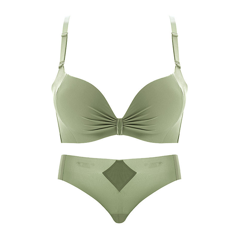 无钢圈收副乳调整型防下垂套装内衣 多情猫文胸