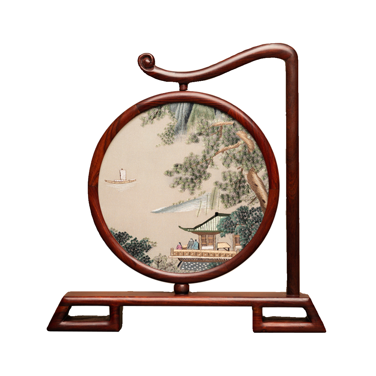 苏绣摆件新中式客厅装饰台屏苏州特色双面绣摆台工艺礼品纪念礼物