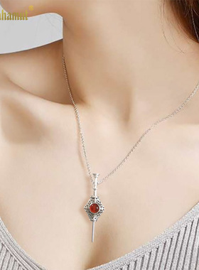 哈利波特吊坠项链纯银女镶宝石