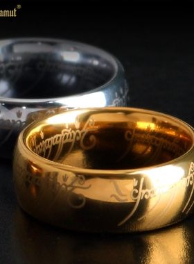 宽厚版男钨金指环王魔戒戒指