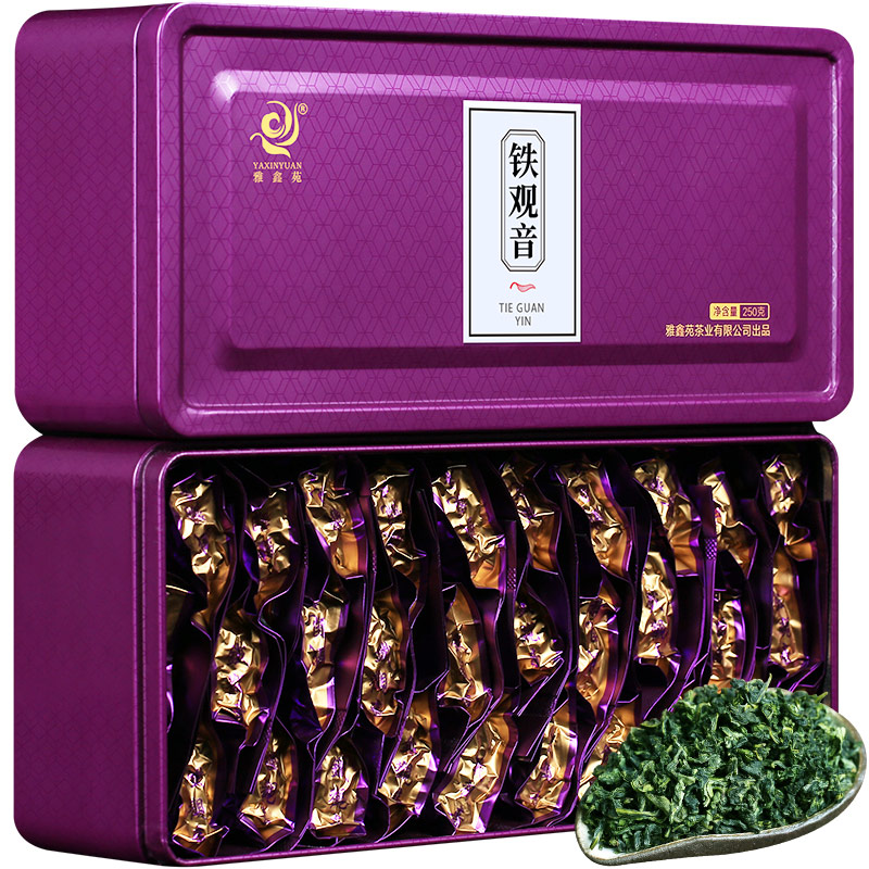 雅鑫苑安扬专卖店买一送一铁观音茶叶清香型安溪小包装新茶乌龙茶袋装礼盒装共500g3