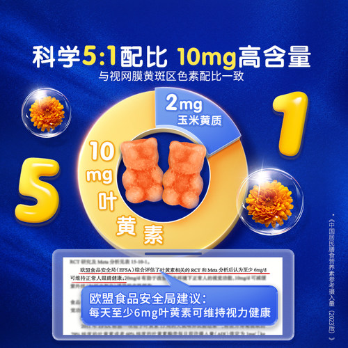 【惊喜社爆品日】丽贵小熊糖10MG叶黄素护眼VA防蓝光糕妈严选 - 图1