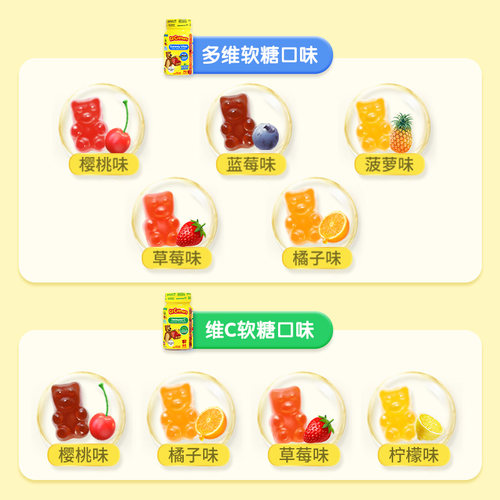 丽贵lilcritters进口小熊软糖儿童维生素d3儿童vc维生素c锌软糖 - 图2