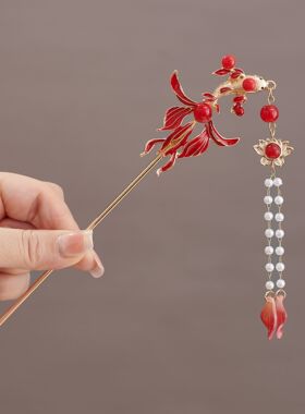 新中式古风发簪女高级感流苏
