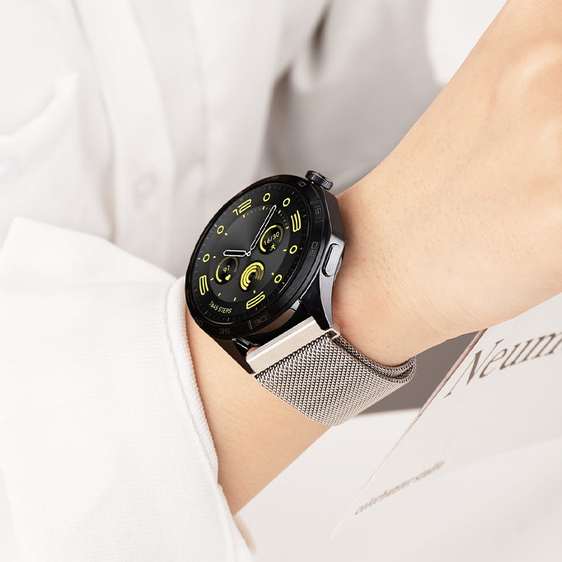 适用于华为GT5手表表带watch4米兰gt3pro尼斯2e磁吸腕带智能运动Ultimate新款替换带buds金属表链46/41mm配件 - 图1