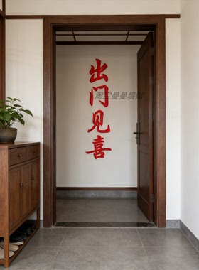 出门抬头见喜2026过新年装饰喜庆门贴纸春节墙面布置玻璃窗花壁画