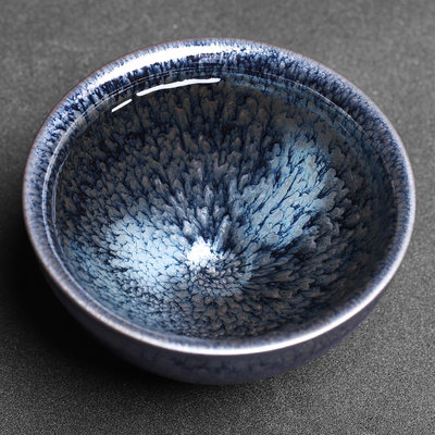 建盏主人杯茶杯天目盏油滴百花茶盏家用大号单个仿宋代点茶碗手工 虎窝淘