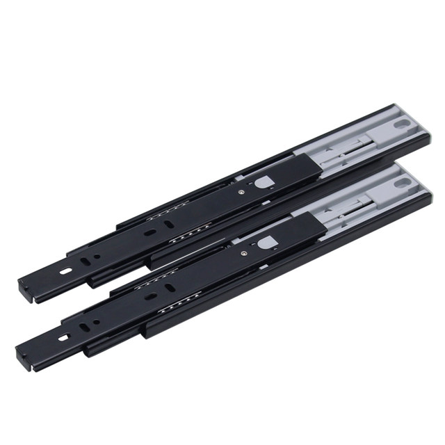 Rebound slide ອັດຕະໂນມັດ push-pull drawer track slide guide rail slide three-section rail one-click pop-up without handle