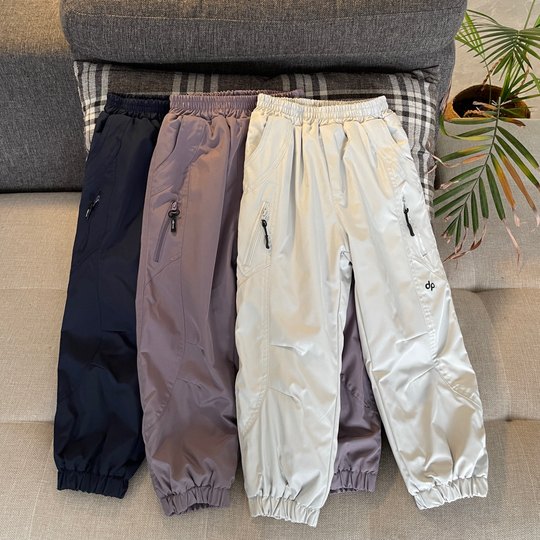 儿童山系加绒冲锋裤25秋冬中大童加厚保暖长裤男女童运动裤登山裤