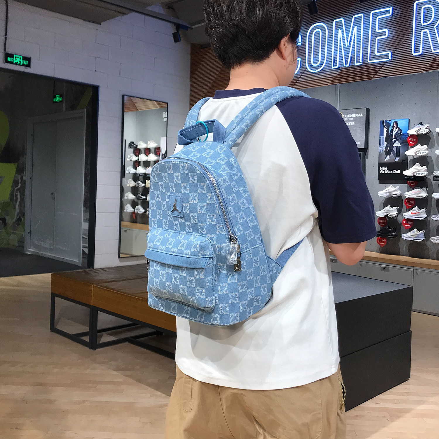 耐克JORDAN休闲满印老花AJ情侣小号书包双肩包背包男女IM4476-467,淘宝优惠券,粉丝福利购,淘宝优惠卷