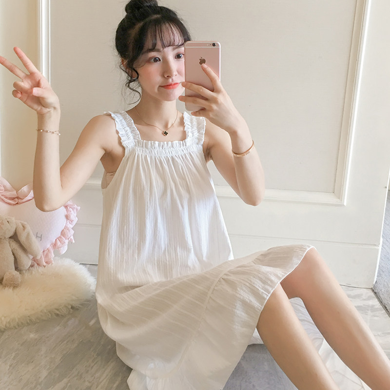 夏季纯棉性感吊带韩版清新连衣裙子 尤蓓睡裙