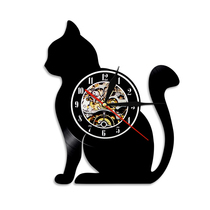 Kitty Black Gel Records Multiple Retro Creative Minimalist Modern Amazon European-style Decorative hanging clocks