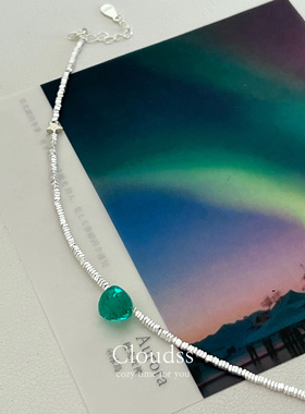 Cloudss「欧若拉」极光绿原创设计通体s925纯银手链春季绿色手链