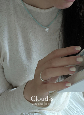 Cloudss 「心之旅人」疗愈系天河石薄荷绿纯银爱心s925纯银项链