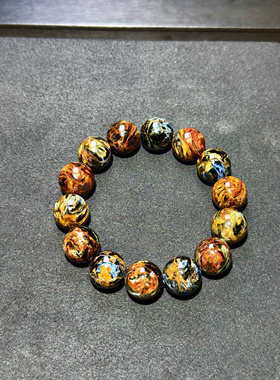 彼得石手链蓝色手串闪电纹直播