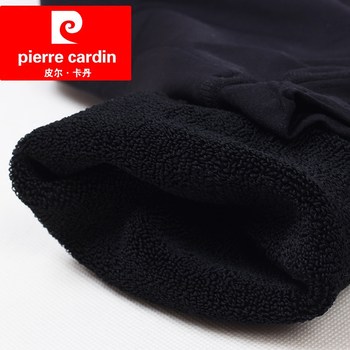 Pierre Cardin ດູໃບໄມ້ລົ່ນແລະລະດູຫນາວ double layer terry plus velvet thickened warm pants ໄມ້ໄຜ່ charcoal antibacterial leggings ເກົ້າຈຸດ 0808