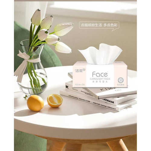 洁柔抽纸百花香100抽三层6包face纸巾家用实惠装手纸可湿水面巾纸 - 图2