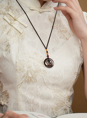 吉照堂天然冰种黑曜石平安扣