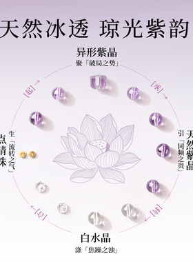 天然水晶手串紫水晶手链串珠叠戴手饰520送女友闺蜜本命年礼物女