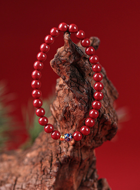 正品朱砂手串男女款紫金砂莲花绿松石珍珠配珠手串饰品送女友礼物