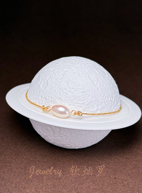 天然淡水米形珍珠手链ins风简约