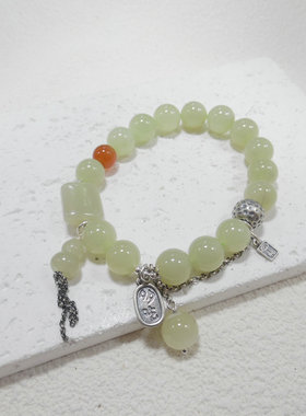 女天热石和田玉翡翠原创设计手链