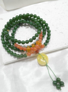 女士天然石碧玉水晶手链手串原创