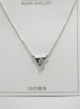 锆石微镶爱心小动物尾货银项链