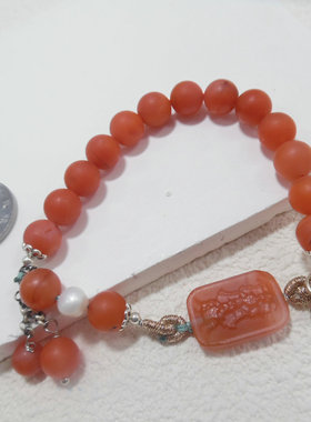 女天然石翡翠和田玉原创设计手链