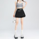 2026 New Grey Suit Skirt Summer A-Line Shorts Skirt Retro Hot Girl Windproof Casual Shorts