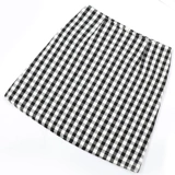 Клетчатая короткая юбка, поясная сумка, А-силуэт, высокая талия