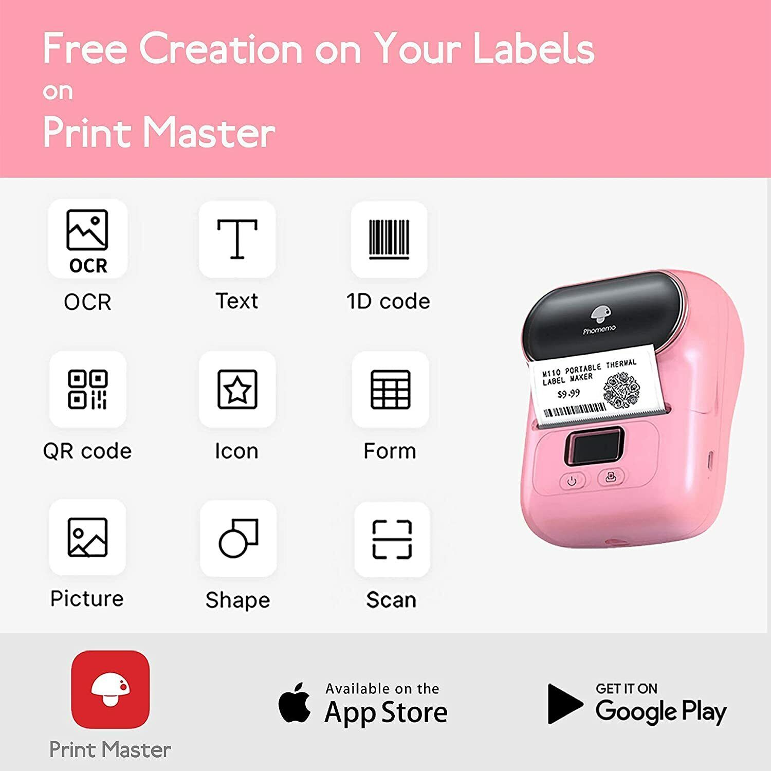 PhomemoM110 Bluetooth label printer wireless thermal printer - 图1