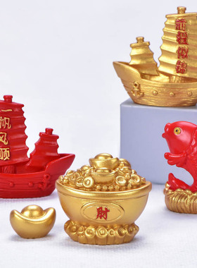 鞭炮新年财运摇钱树摄影小摆件