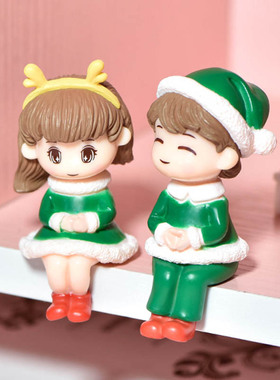 多肉可爱风圣诞节蛋糕塑料小摆件