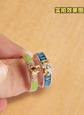 疯狂动物城戒指组合可爱尼克朱迪情侣对戒开口指环送女友闺蜜礼物