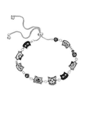 涂鸦猫咪手链女原创小众设计冷淡风高级感抽拉链条手环女