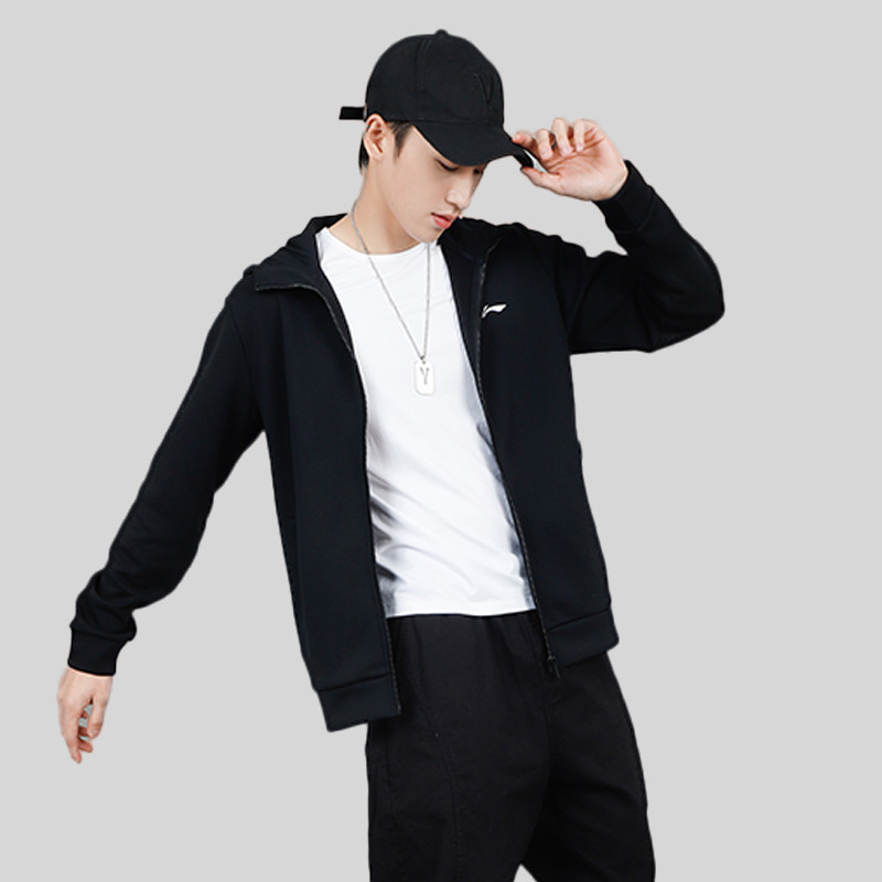 李宁外套男开衫立领夹克秋季新款拉链针织棉宽松休闲刺绣运动服潮,淘宝优惠券,粉丝福利购,淘宝优惠卷