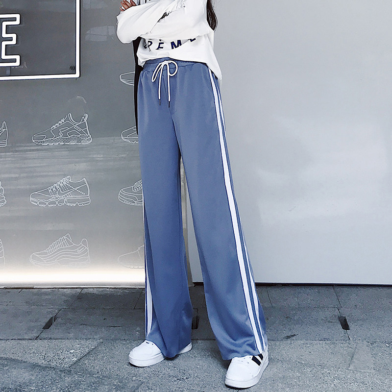 运动女高腰垂感春秋超火cec阔腿裤 伊索芙休闲裤