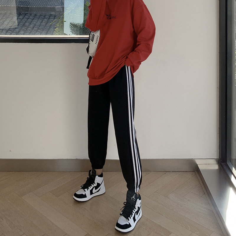 侧条纹运动裤女春季2020灰色 伊索芙休闲裤