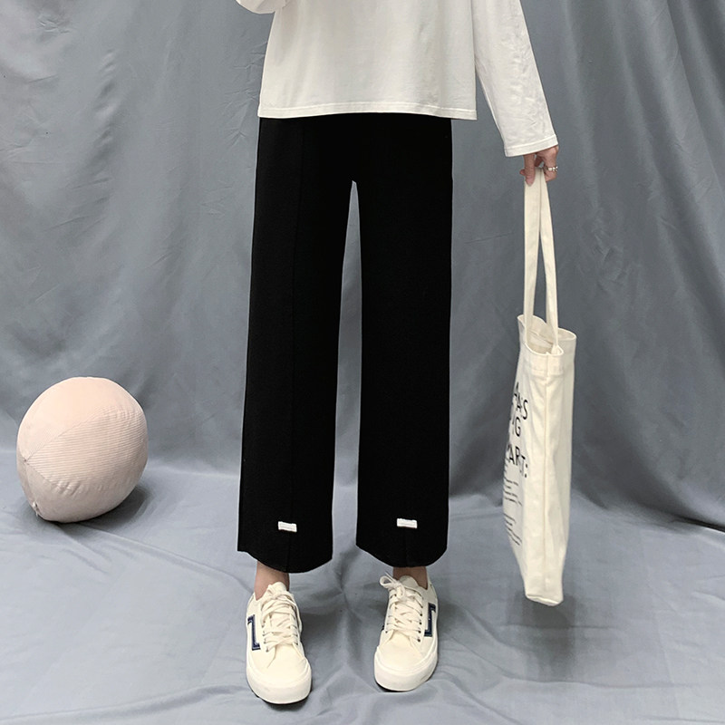 开叉阔腿裤女春装2020新款宽松裤子 伊索芙休闲裤