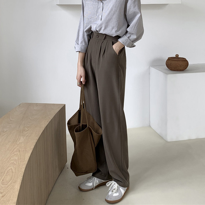 高腰显瘦垂坠感春秋季2020阔腿裤 伊索芙休闲裤